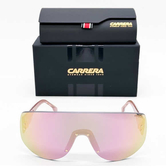 NEW FLAGLAB 12 0000J CARRERA SHIELD WOMEN SUNGLASSES ROSE GOLD CARRERA FLAGLAB12 - Picture 3 of 11